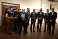 Zleva vedoucí výzkumu Falstadsenteret Ingeborg Hjorth, Paulina Pasanen, Petr Řehoř, Pavla Plachá, Per Øystein Vatne, Øyvind Skogvold, politický a ekonomický poradce norské ambasády v Praze Terje B. Englund a David Ulrych.  Foto Jakub Kašpar