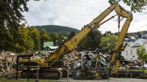 Demolice bývalé zotavovny Pětiletka ve Špindlerově Mlýně (archiv Správy KRNAP)