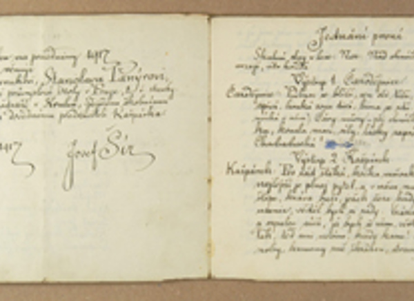 Rukopis loutkové hry J. Šíra Kašpárek silák z r. 1917